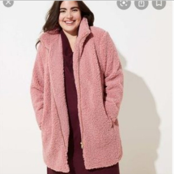 LOFT Jackets & Coats Nwt Loft Pink Sherpa Coat Poshmark